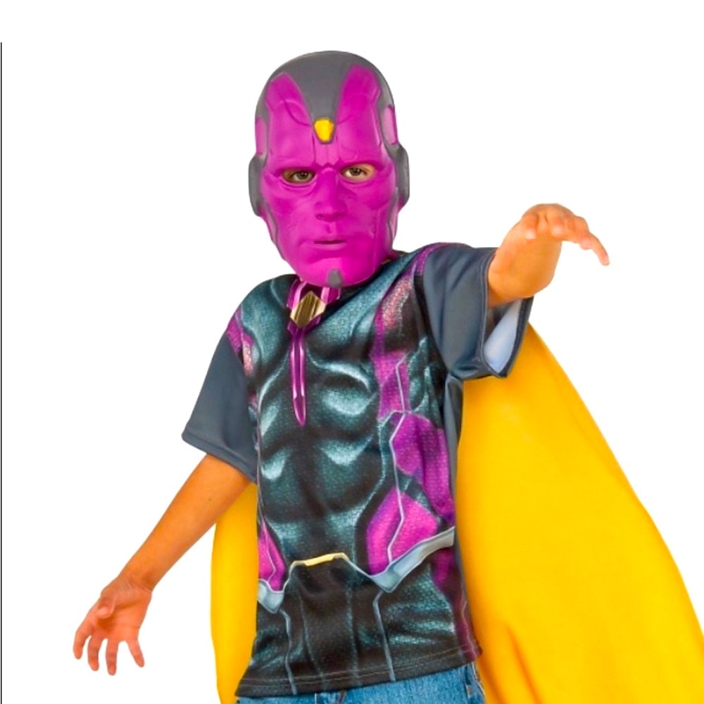 Kids “Vision”-Marvel Captain America-Superhero Costume Size M Purple And Yellow